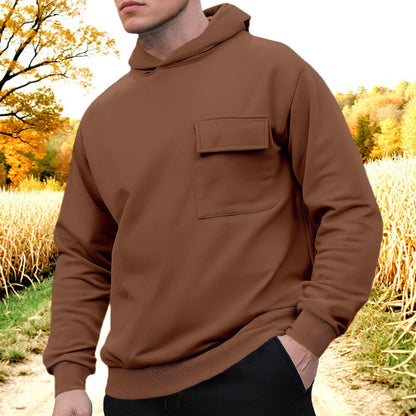 Herren Kapuzenpullover Bequem mit Brusttasche Modern