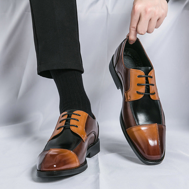 Herren Schnürschuhe Elegante Lederschuhe Zweifarbig