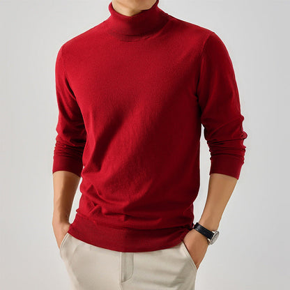 Herren Rollkragenpullover Feinwolle Elegantes Design