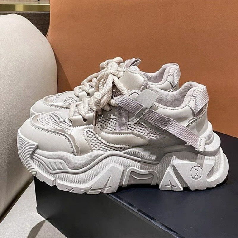 Damen Sneaker Chunky Mesh Atmungsaktiv Stabile Sohle