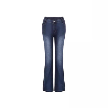 Damen Jeans Bootcut High Waist Elegant Slim Fit
