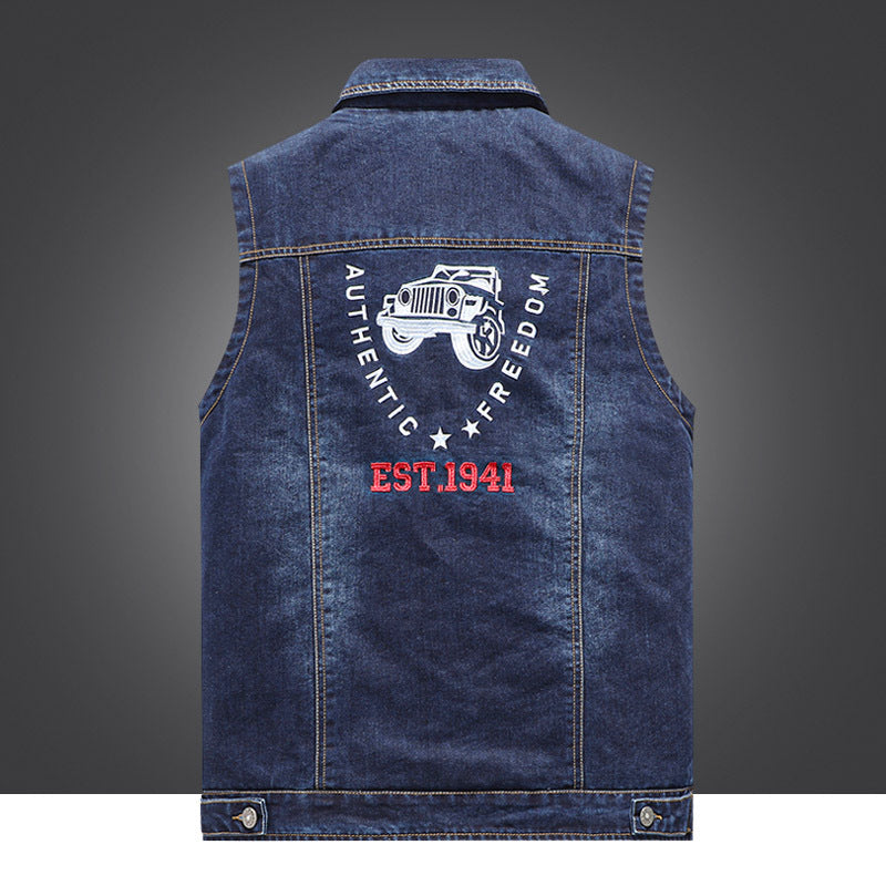 Herren Denimweste Robust mit Taschen und Modernem Design