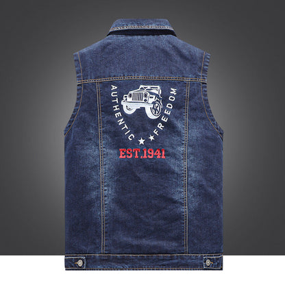 Herren Denimweste Robust mit Taschen und Modernem Design
