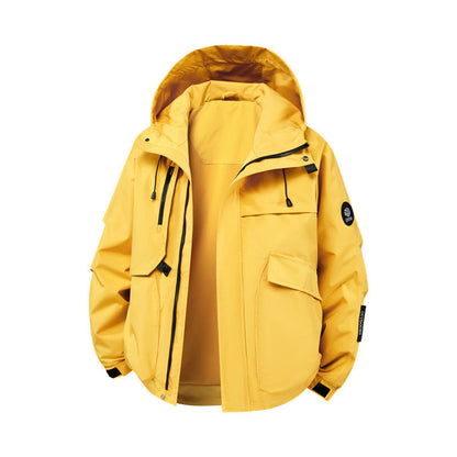 Herren Outdoor-Jacke Wasserdicht Reißverschluss Taschen Funktionale - BerlinGlamour