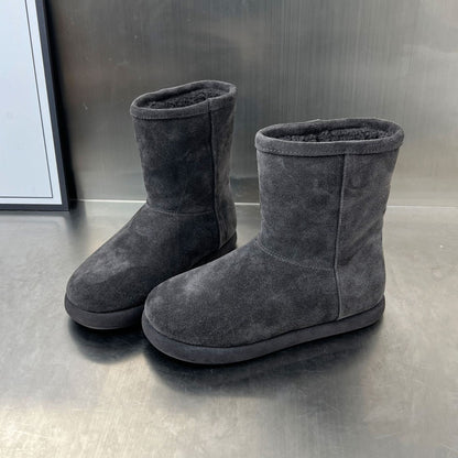 Damen Boots Leopardenmuster Weich Warm