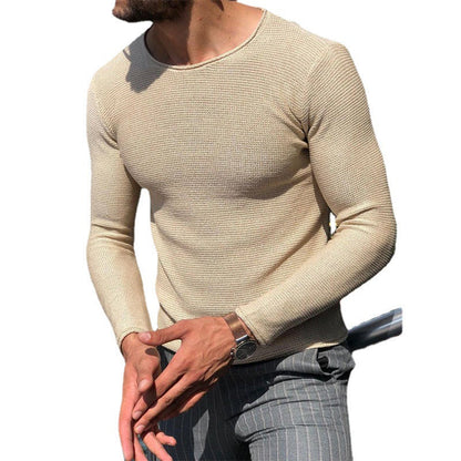 Herren Langarm T-Shirt Strukturiert Trendig Modern