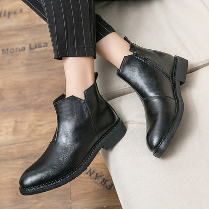 Damen Chelsea Stiefel Leder Schwarz Elegantes Design