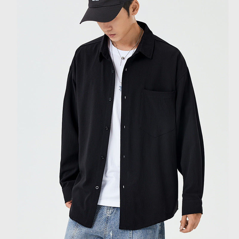 Herren Overshirt Lässig mit Brusttasche Modern