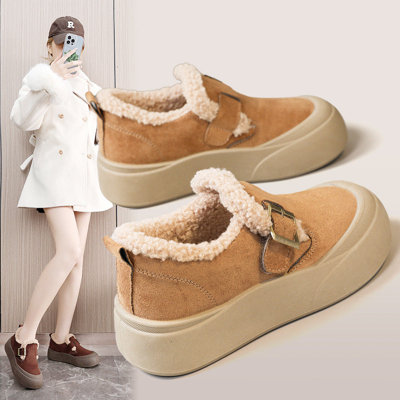 Damen Slipper Flauschig Warm mit Schnalle - BerlinGlamour