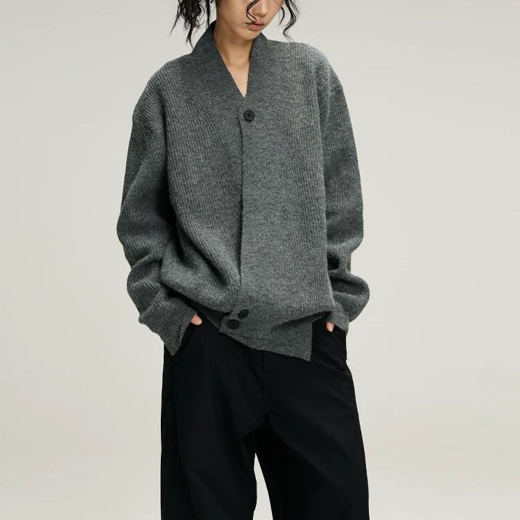 Damen Strickcardigan Modern mit Revers Glamour Style
