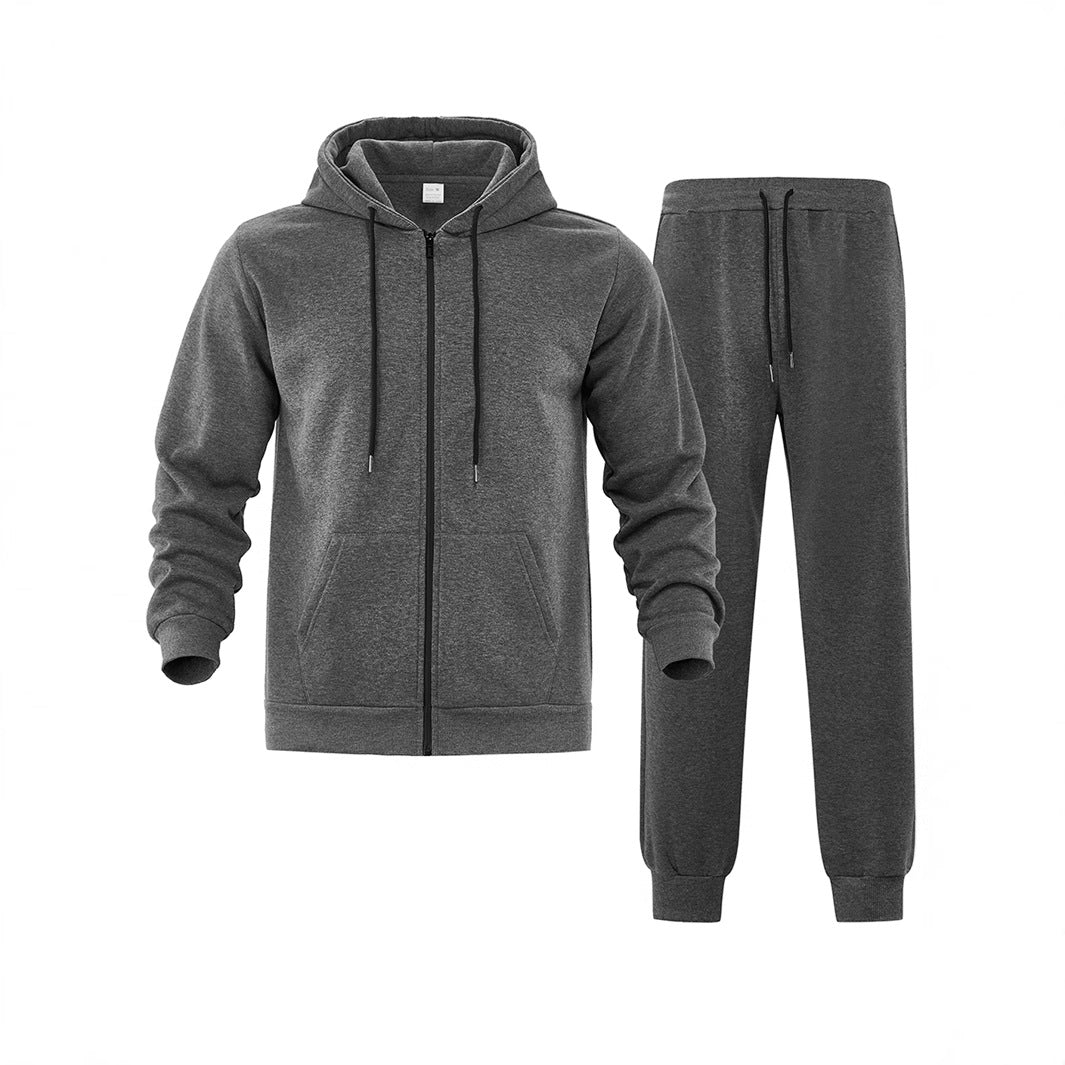 Herren Fleece Jogginganzug Kapuze Sportlich Bequem