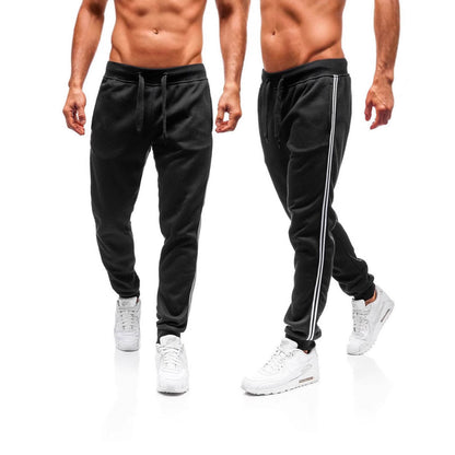 Herren Sportpants mit Streifen Schwarz Bequem