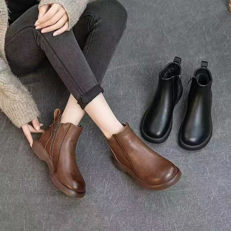 Damen Stiefeletten Elegante Reißverschluss Rutschfest