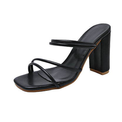 Damenschuhe High Heel Pantoletten mit Riemchen DesignSexy