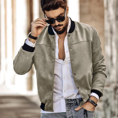 Herren Sportjacke College Style Reißverschlusstaschen Modern