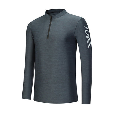 Herren Sportshirt Funktionsshirt Stehkragen Reißverschluss Modern