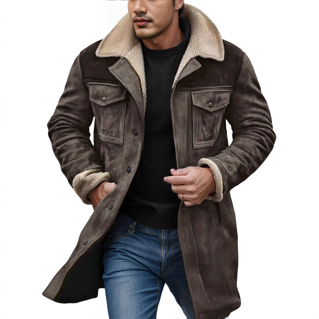Herren Lammfelljacke Vintage Stil Bequem Elegant