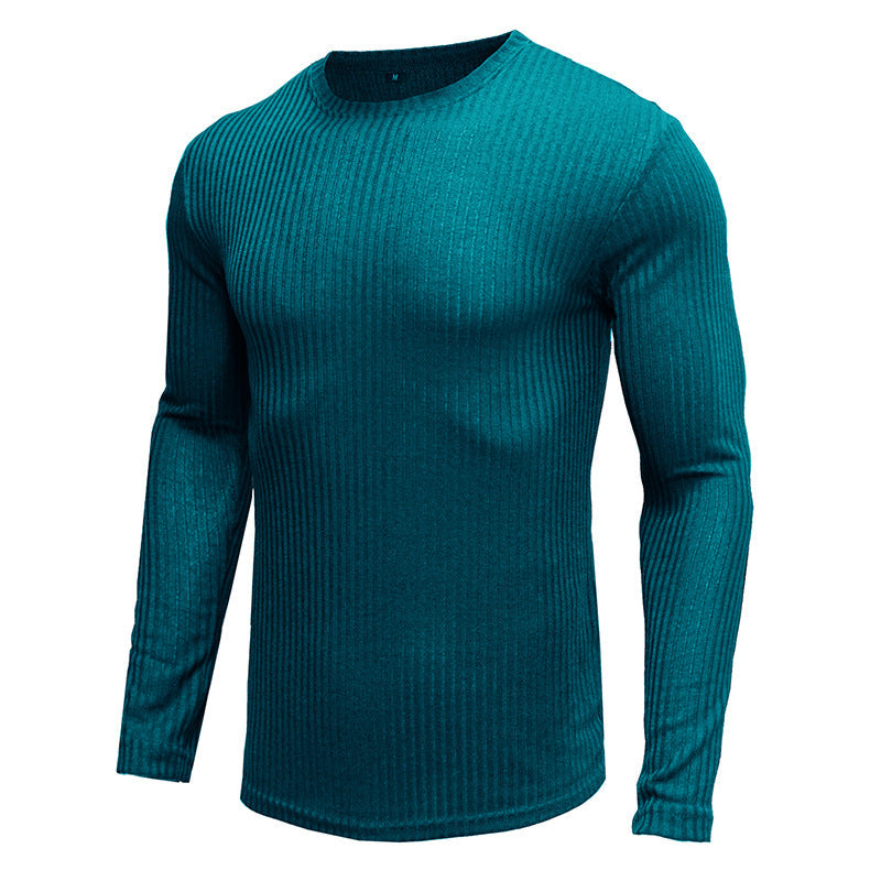 Herren Langarmshirt Rippstrick Rundhals Modern Berlin Style