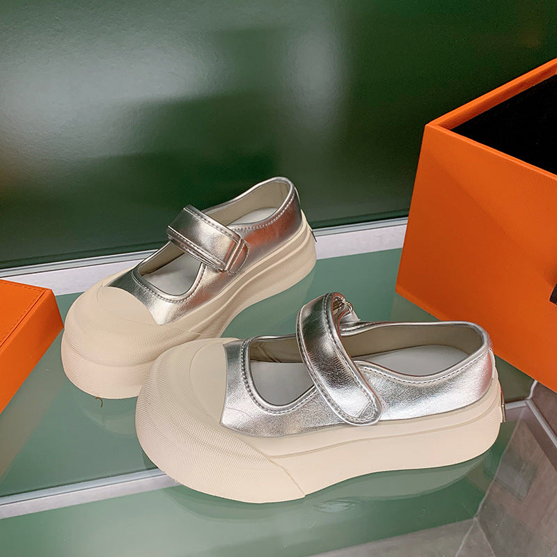 Damen Sneaker Slip-On mit Klettverschluss Modisch Breit