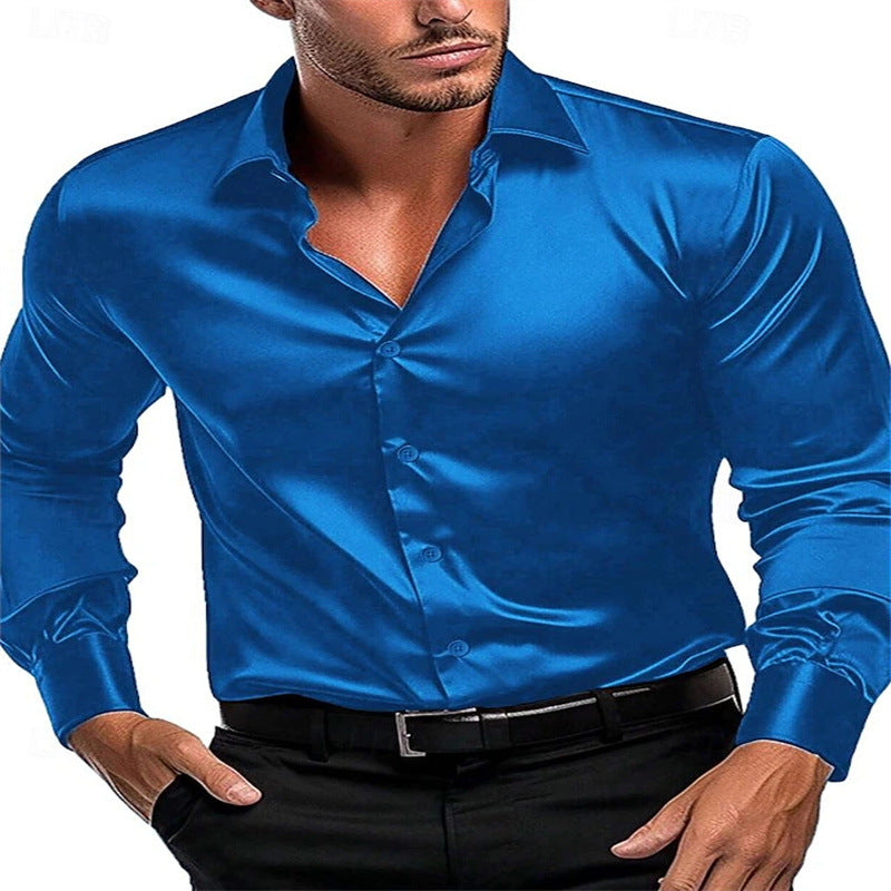 Elegantes Herren-Hemd mit klassischem Kragen Seide