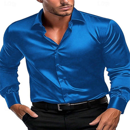 Elegantes Herren-Hemd mit klassischem Kragen Seide