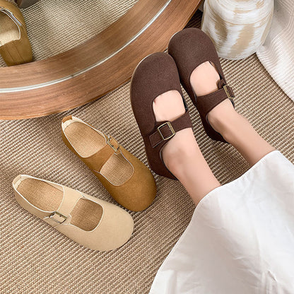 Damen Ballerinas Mary Jane Bequem Verstellbar