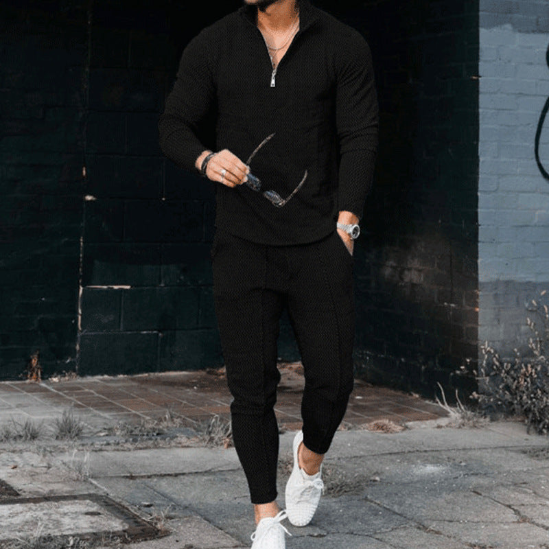 Herren Freizeitanzug Sportlich Mit Reißverschluss-Tasche Modern