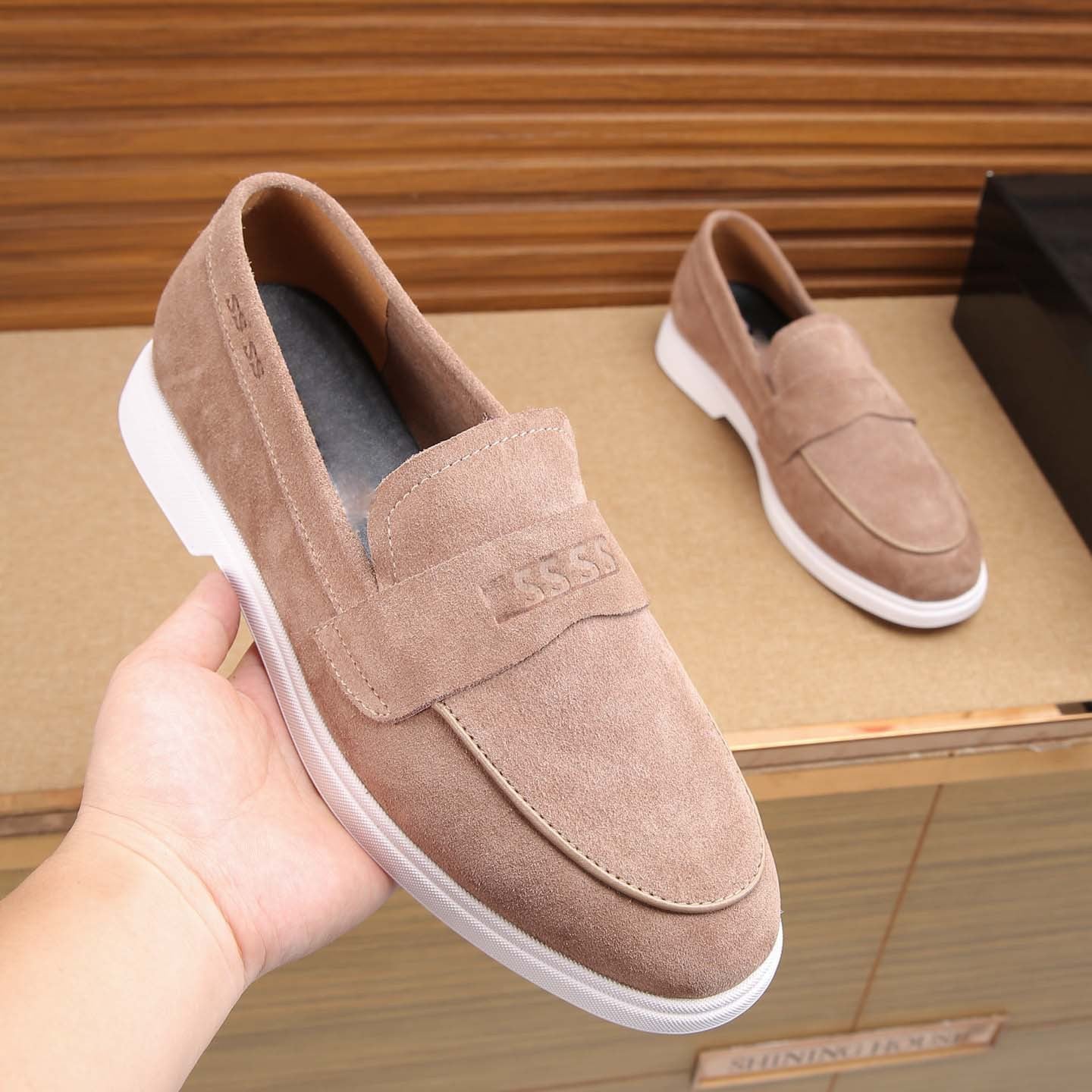 Damen Sneaker Mokassin Schuhe Bequem Rutschfest