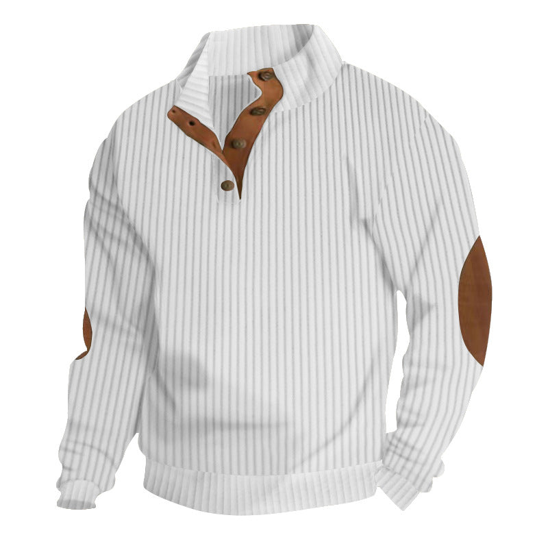 Herren Pullover Strick Leder Akzente Modern Eleganz