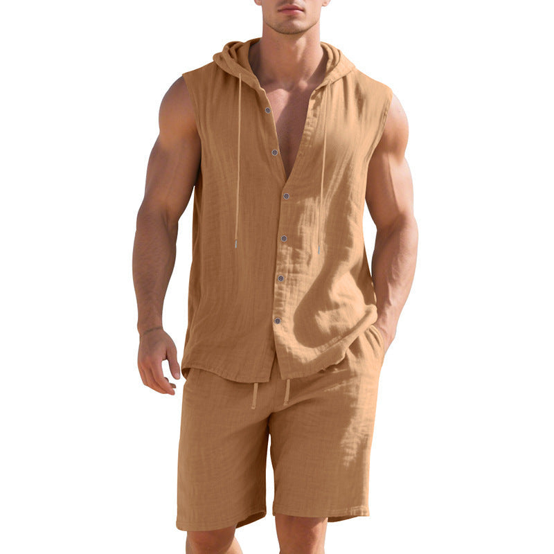 Herren Sportset Kapuzen-Shirt und Shorts Casual