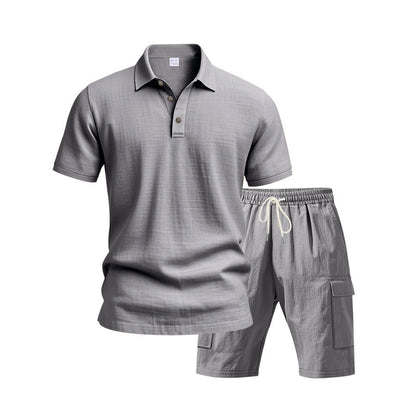 Herren Sport-Set Atmungsaktiv Polo-Shirt und Comfort-Shorts