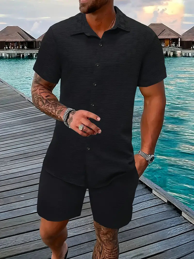 Herren Freizeitanzug Strukturiert Modern Sommer