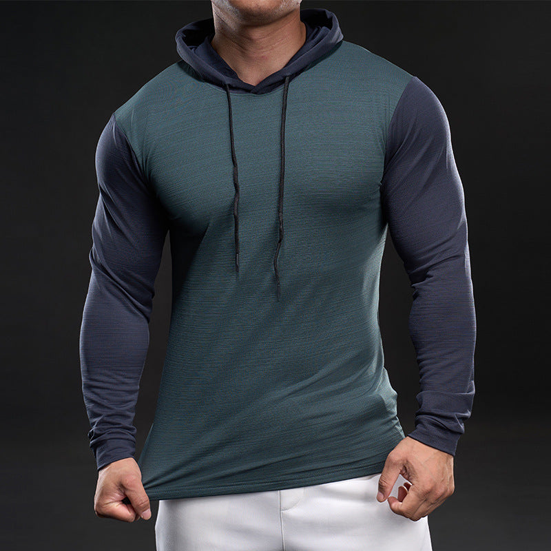 Herren Funktionsshirt Langarm Atmungsaktiv Kapuze Sportlich - BerlinGlamour