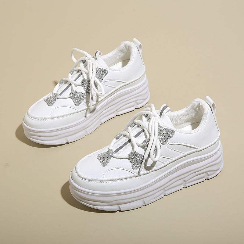 Damen Plateau Sneaker High Heel Sportschuh Mode