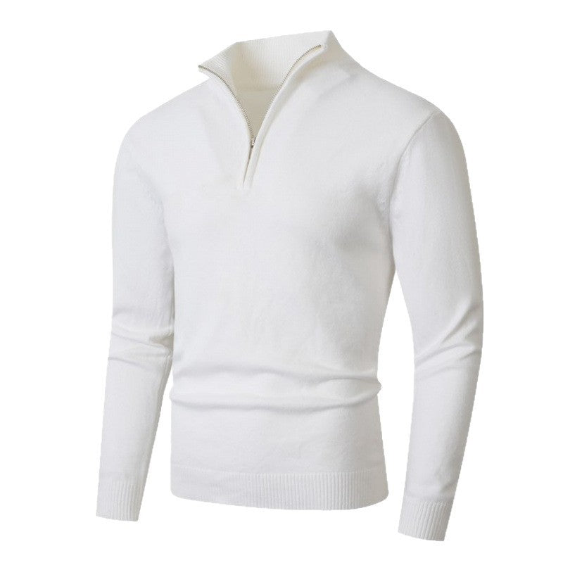Herren Strickpullover Modern Mit Reißverschluss Hochkragen