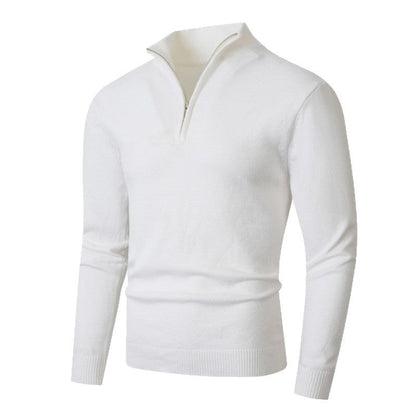 Herren Strickpullover Modern Mit Reißverschluss Hochkragen