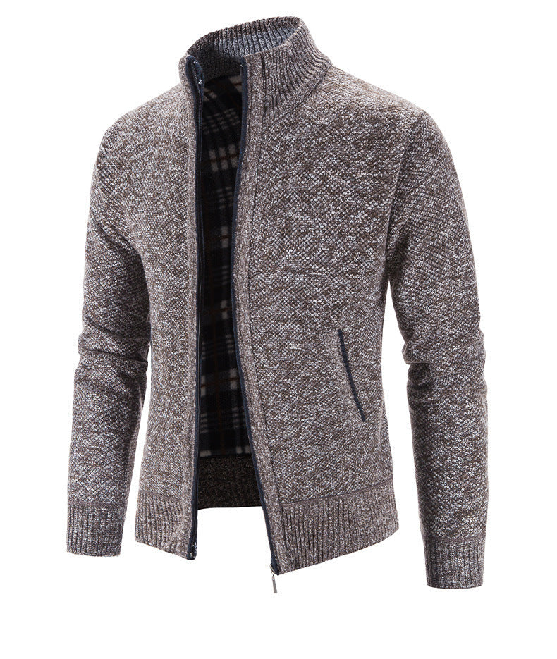 Herren Strickjacke Stehkragen Strukturiert Modern