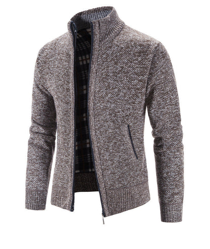 Herren Strickjacke Stehkragen Strukturiert Modern