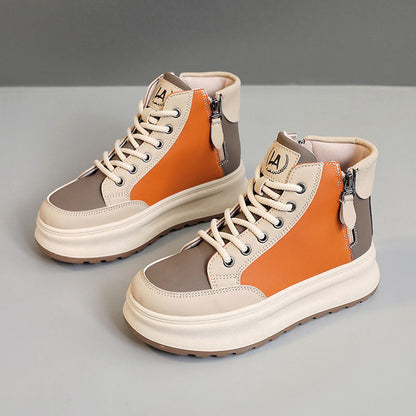 Damen Sneaker High-Top Modell mit Zipper und Weicher Sohle