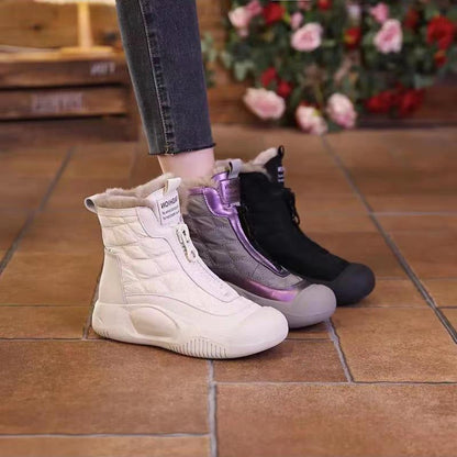 Damen Winterboots Atmungsaktiv Rutschfest Schwarz