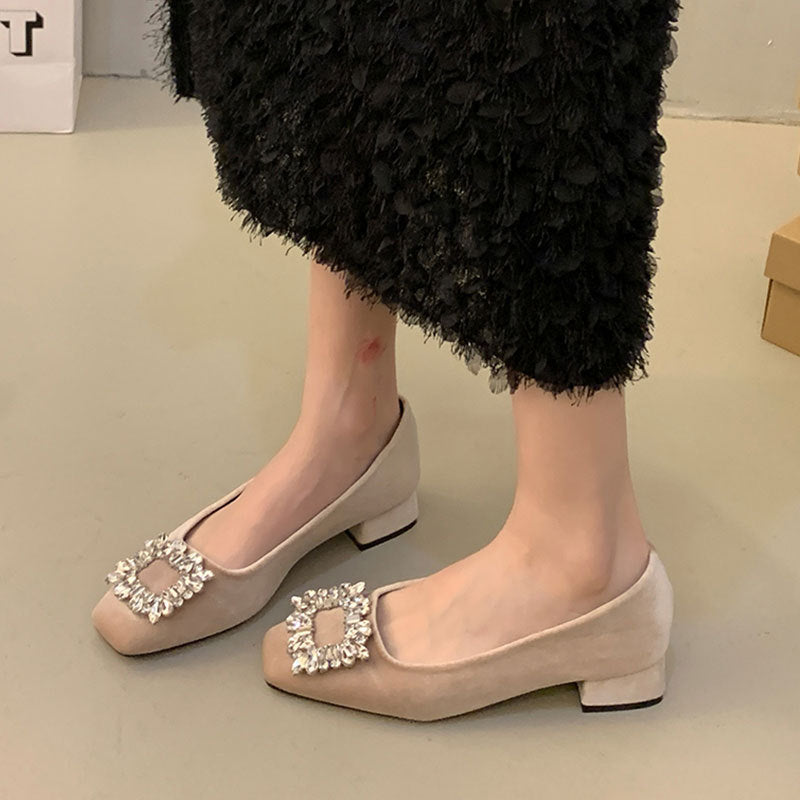 Damen Ballerinas Glitzernd mit Kristallen Elegant