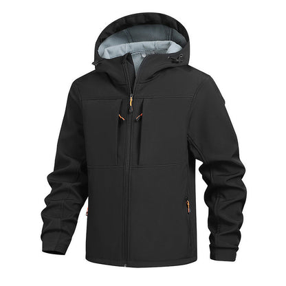 Herren Softshell-Jacke Wasserdicht mit Kapuze und Taschen