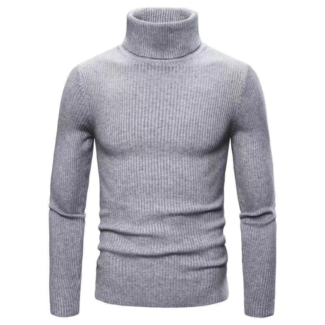 Herren Rollkragenpullover Feinrippstruktur Modern
