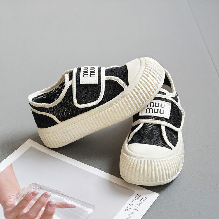 Damen Sneaker atmungsaktiv Klettverschluss Sportlich