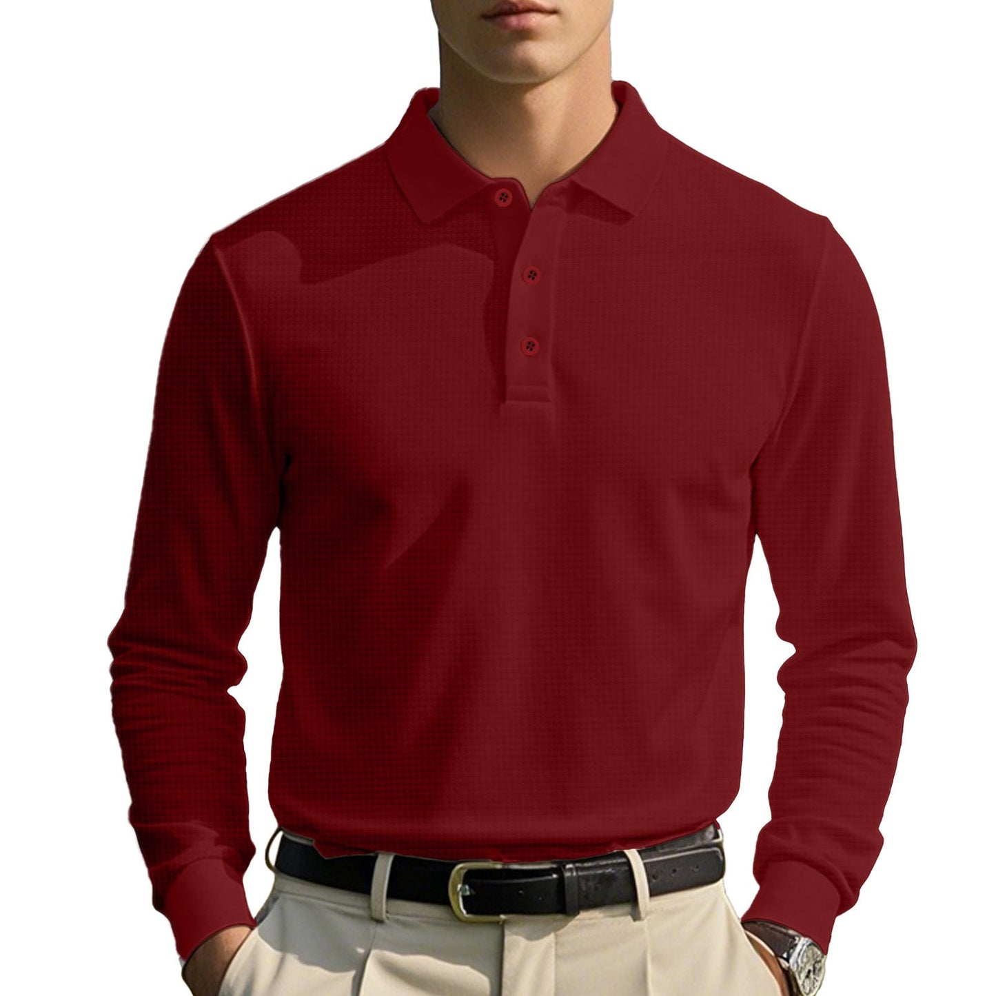 Herren Langarm-Polohemd mit sportlichem Schnitt und atmungsaktiven Materialien BerlinGlamour.
