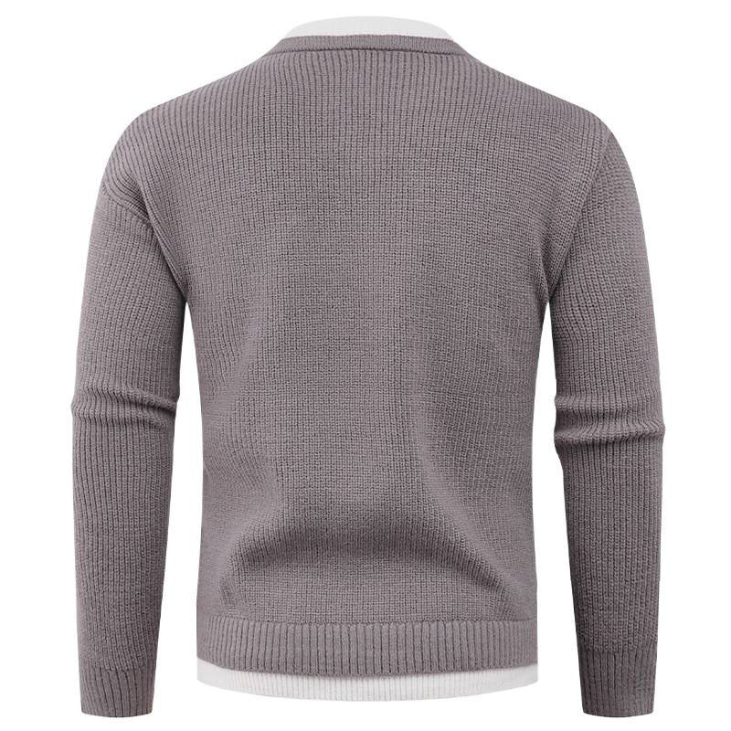 Herren Strickpullover V-Ausschnitt Feinripp Modern
