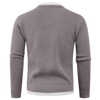 Herren Strickpullover V-Ausschnitt Feinripp Modern