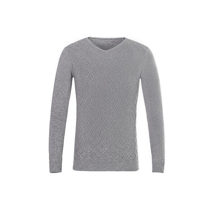 Herren Pullover V-Ausschnitt Struktur Muster Trendig