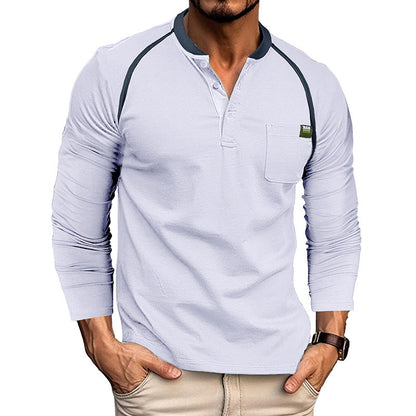Herren Langarmshirt Modern mit Brusttasche Trends