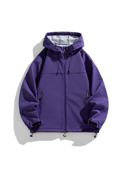 Herren Outdoorjacke Winddicht Funktionell Verstellbare Kapuze